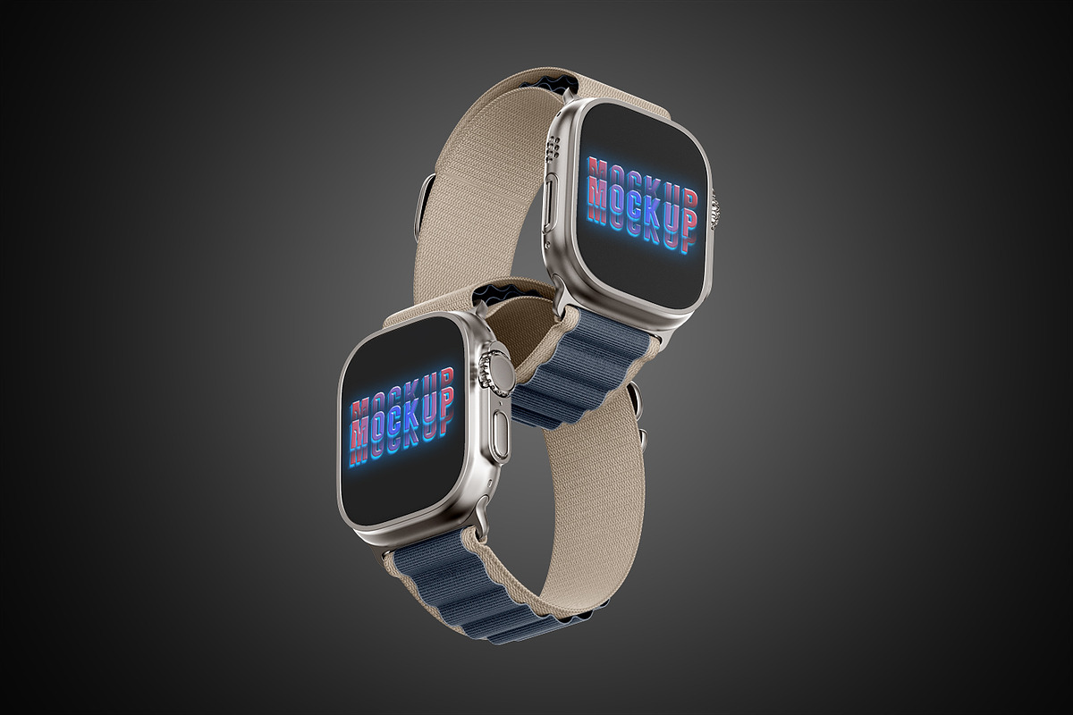 Apple Watch Ultra Mockup, a Wearable Device Mockup by pixelmock (Photo 16 of 17)