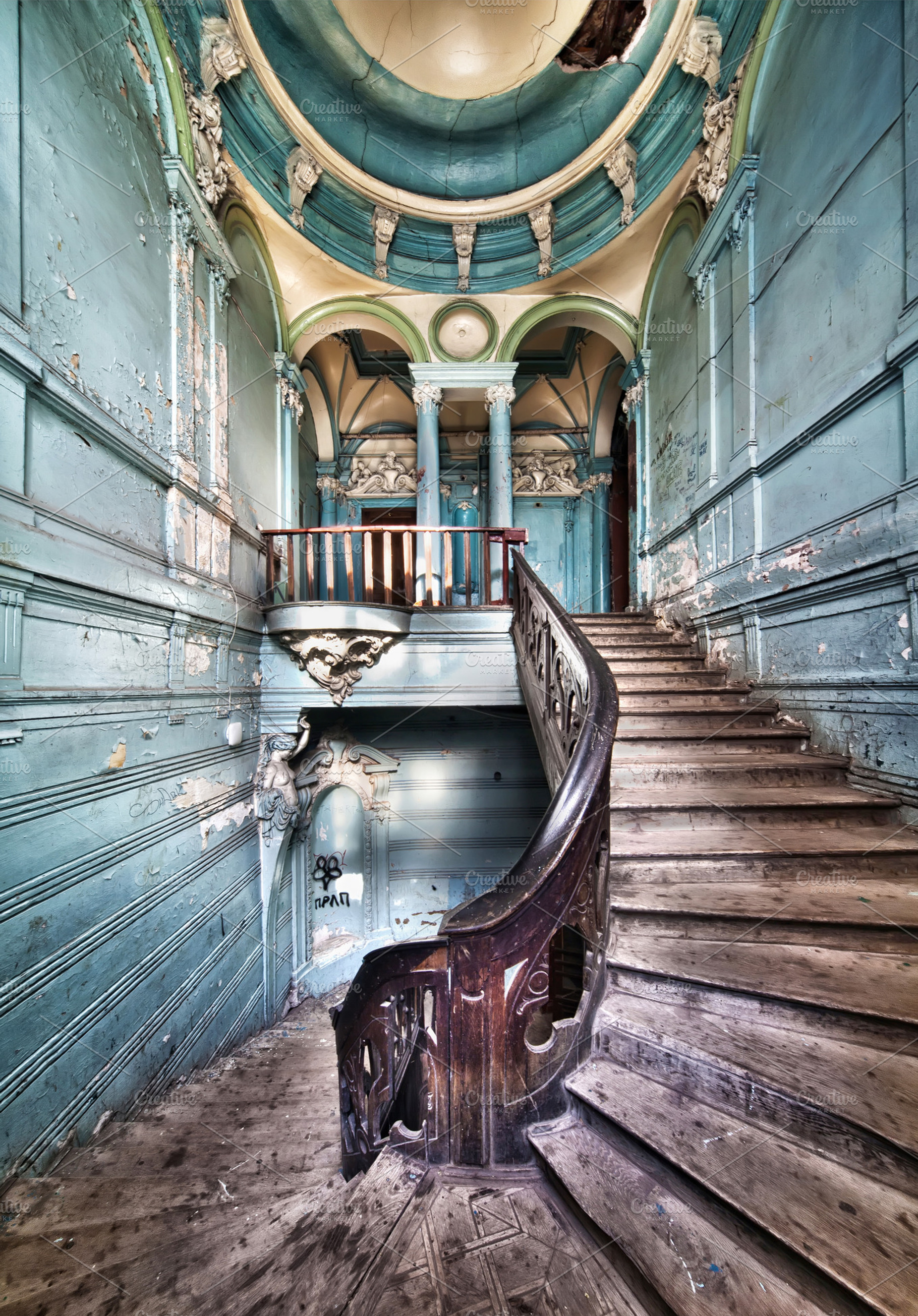 Ancient wooden stairs featuring ancient, antique, and architecture