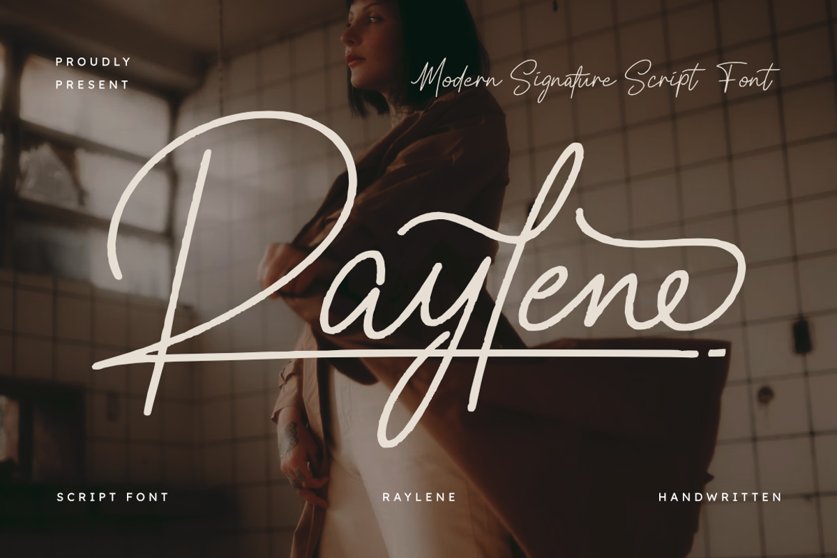 Raylene — Modern Signature Font, a Handwritten Font by Masyafi Studio (Photo 1 of 8)