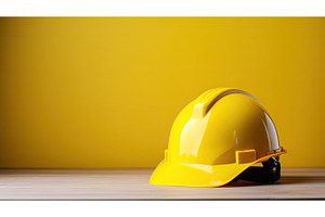 measuring yellow hardhat white, an Industrial Photo by pikepicture