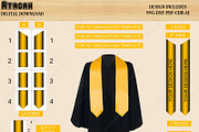 Custom Graduation Stole Template, an Object Graphic by AtacanDigital (Thumbnail 1 of 4)