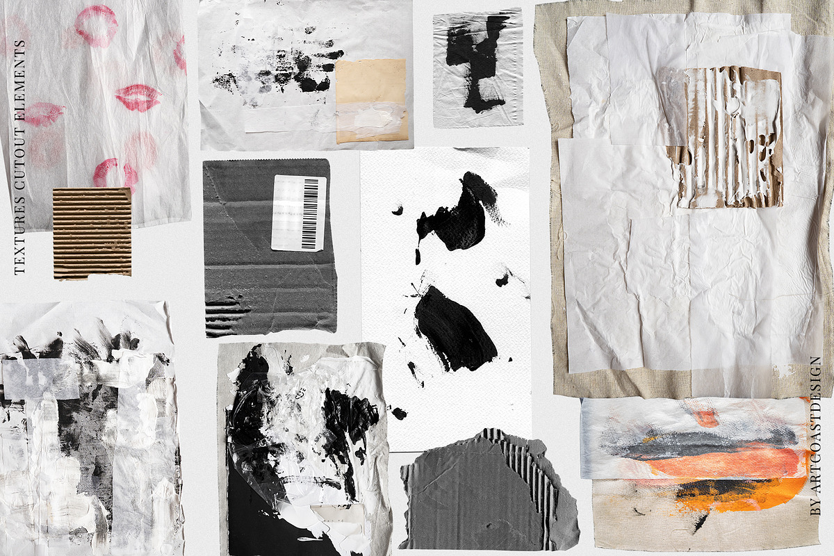 Grunge Paper Collage & Scribbles, a Texture Graphic by nadispasibenko (Photo 6 of 16)