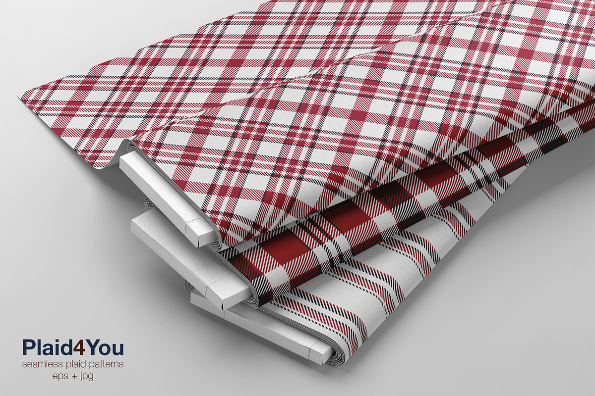 #79 Red & White Textile Design, a Pattern Graphic by Plaid4You (Photo 3 of 9)