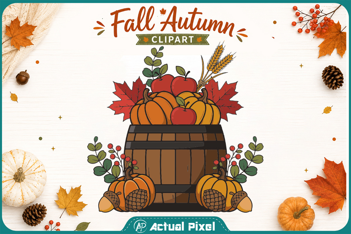 Fall Autumn Clipart Bundle, a Seasonal Illustration by Actual Pixel (Photo 13 of 21)