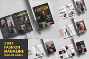 5 In 1 Fashion Magazine Canva Bundle, a Magazine Template by TheBrightGrap (Thumbnail 1 of 12)