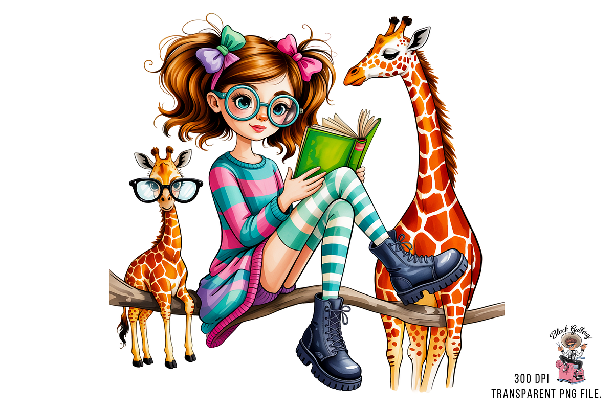 Colorful Hair Girl PNG Bundle, a Graphic by Clipart Studio (Photo 7 of 11)