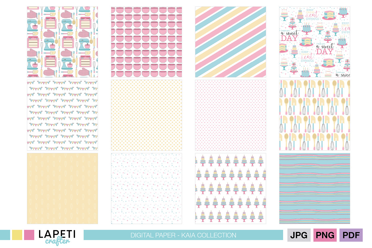Baking Digital Paper Pack, a Pattern Graphic by Lapeticrafter (Photo 2 of 4)
