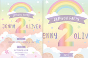 Rainbow Birthday invitation, an Invitation Template by Anis Illustration (Thumbnail 3 of 3)