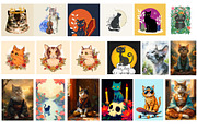 Cat Wall Art Prints Set, Cat Posters, an Animal Photo by Chipshpow Graphics (Thumbnail 5 of 7)
