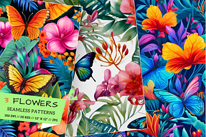 Tropical Butterfly Oasis Pattern Set