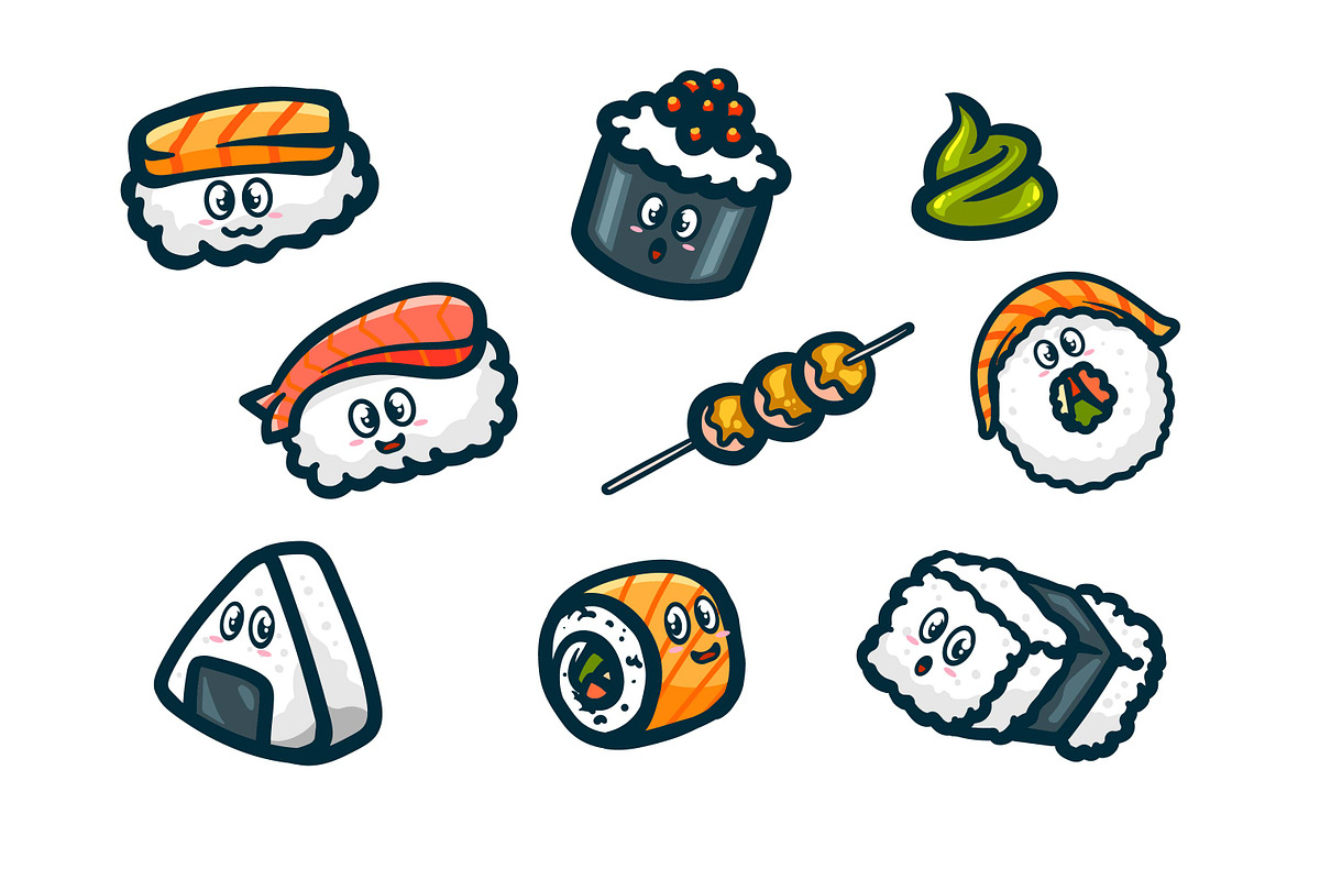 CUTE FOOD ICONS SET, a Food Illustration by grindstudio (Photo 2 of 8)
