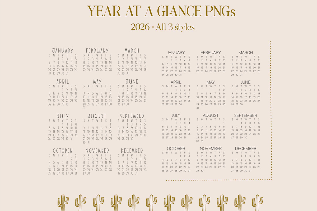 2026 Calendar PNGs, an Object Graphic by Sometimes Crafter Studio (Photo 4 of 4)