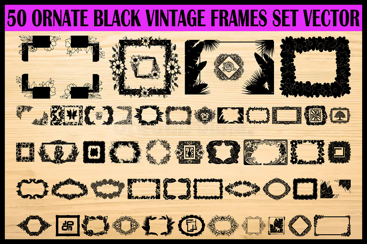 Ornate Vintage Black Frame Vector Se, an Illustration by BIPLOB EXPERT (Photo 1 of 4)