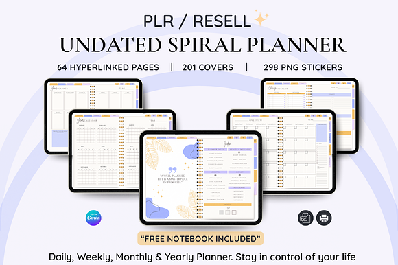 Undated Digital Planner (PLR License) preview 8