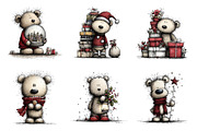 Whimsical Christmas Teddy Clipart, a Seasonal Illustration by designcity5 (Thumbnail 2 of 5)