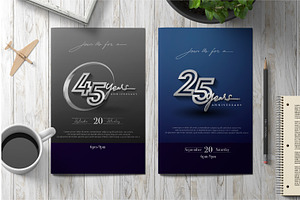 Anniversary Logo And Greeting Card