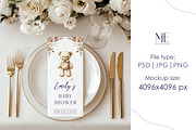 4x9 Menu Card PSD, Wedding Program, a Mockup by Mie Mockup Studio (Thumbnail 4 of 9)