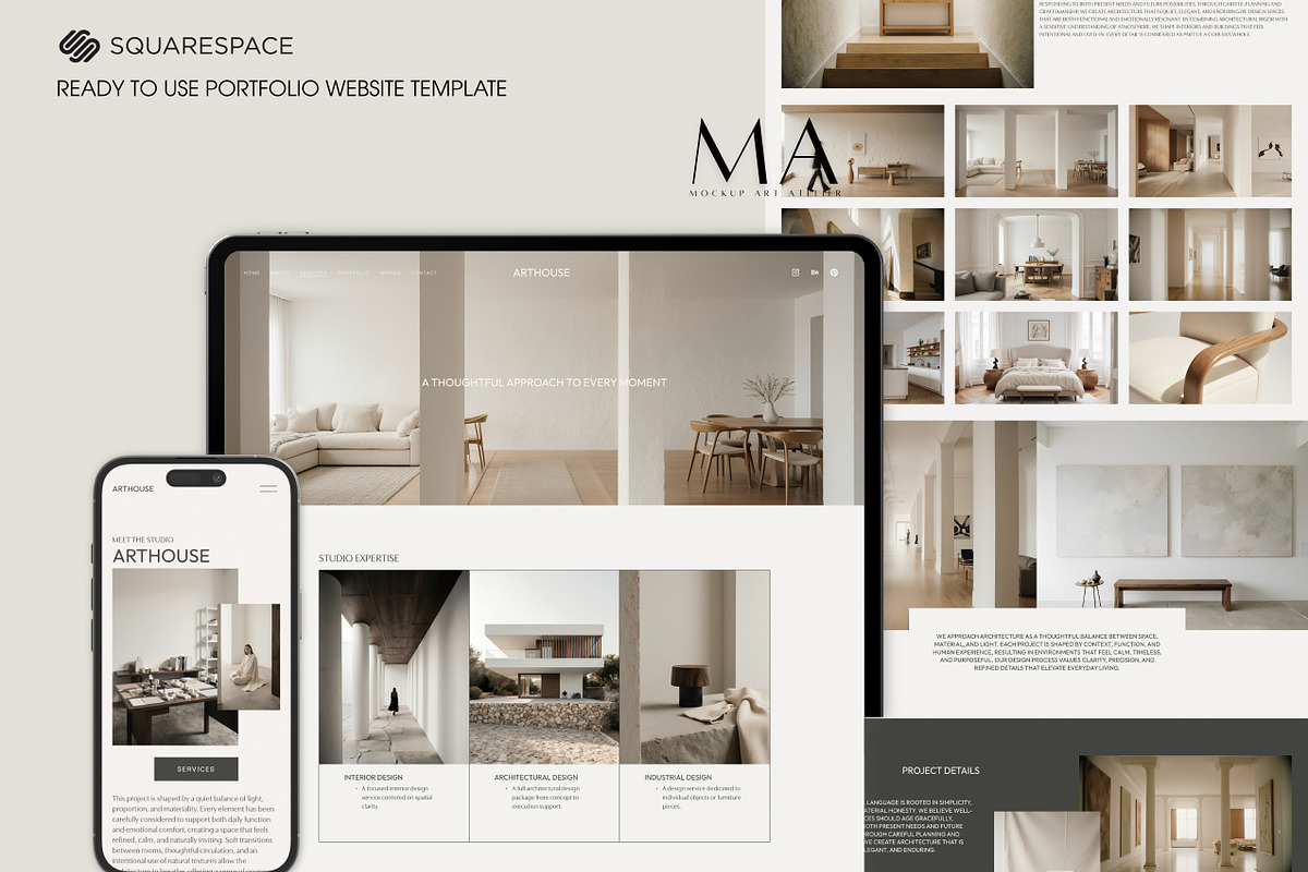 Squarespace Portfolio Template, a Squarespace Template by Mockup Art Atelier (Photo 10 of 10)