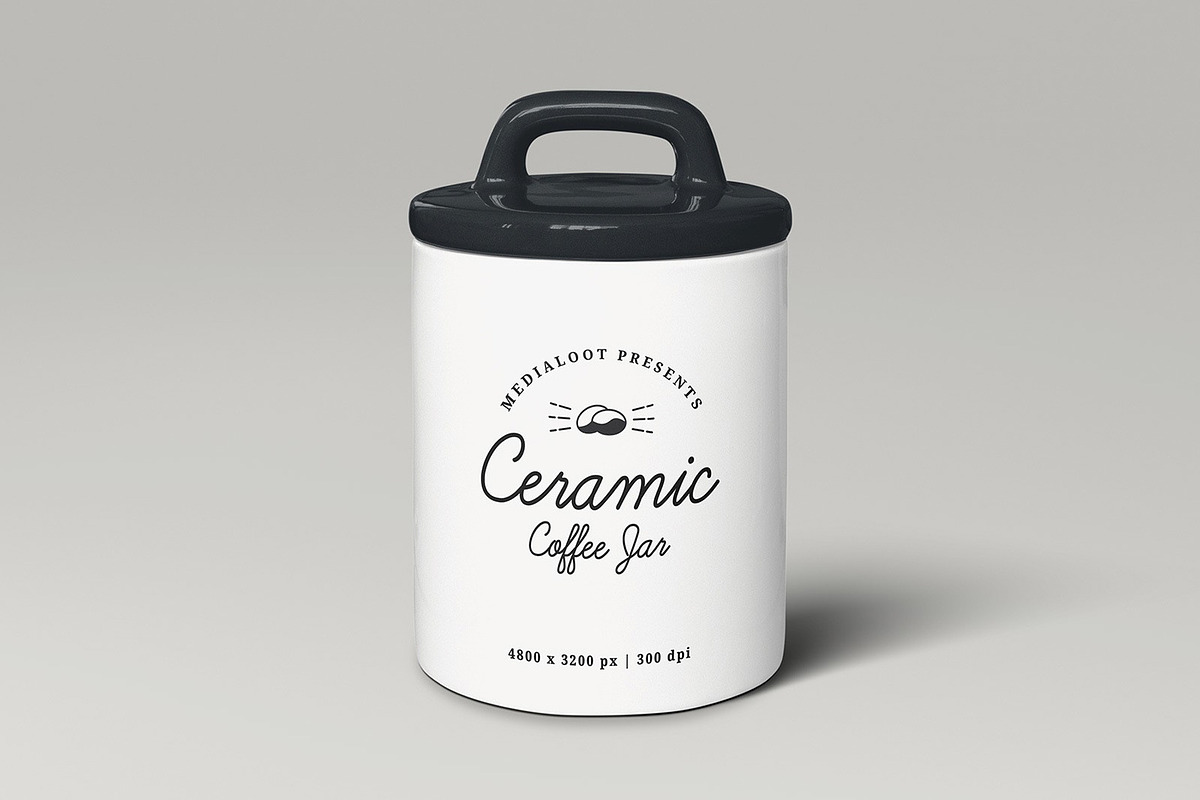Ceramic Coffee Storage Jar Mockup, a Cups & Container Mockup by Medialoot (Photo 1 of 4)