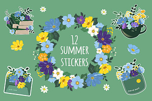 SET OF SUMMER STICKERS