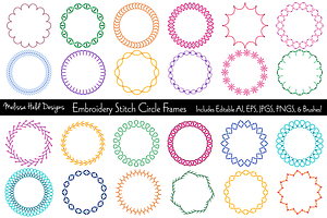 Embroidery Stitch Circle Frames