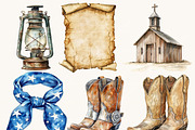 Watercolor Western Clipart Bundle, a Person Illustration by Design Scotch (Thumbnail 5 of 8)
