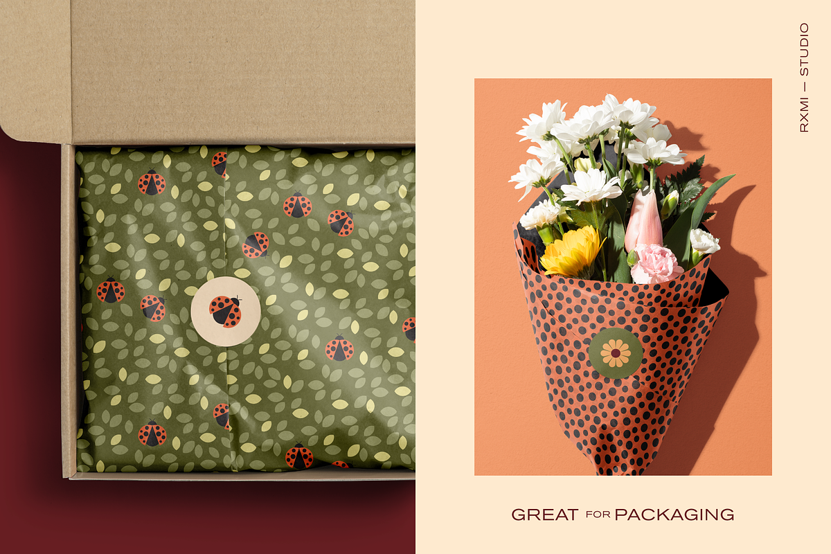 Ladybugs and Flowers Pattern Set, a Pattern Graphic by Rxmi Studio (Photo 3 of 10)
