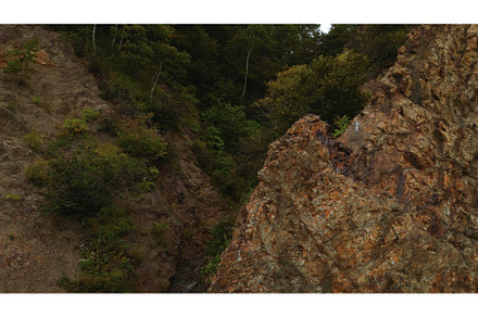 Top view of rocky ridge with forest, a Nature Photo by Media Whale Stock