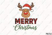 Reindeer Merry Christmas PNG, an Illustration by CraftArtStudio (Thumbnail 1 of 4)
