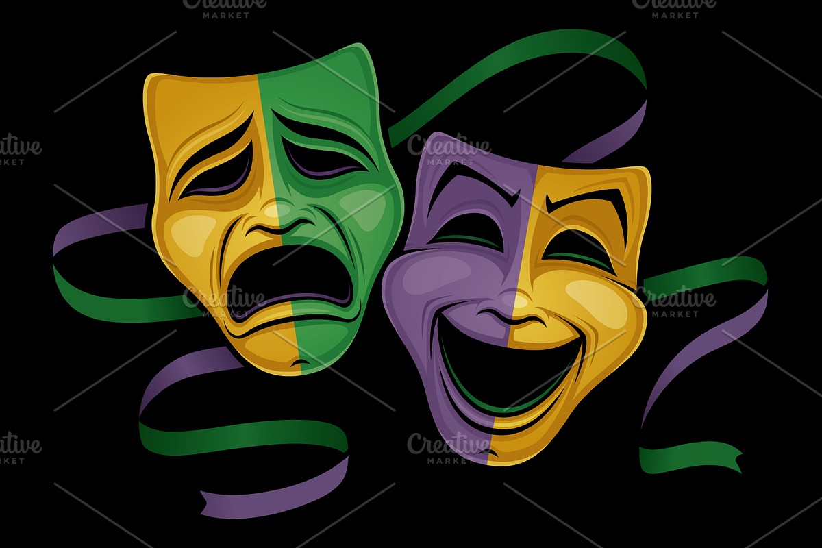 Festive Mardi Gras Theater Masks, an Object Illustration by Schwegel Illustration (Photo 2 of 3)