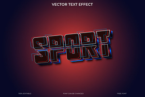3D Sport Text Effect EPS Vector