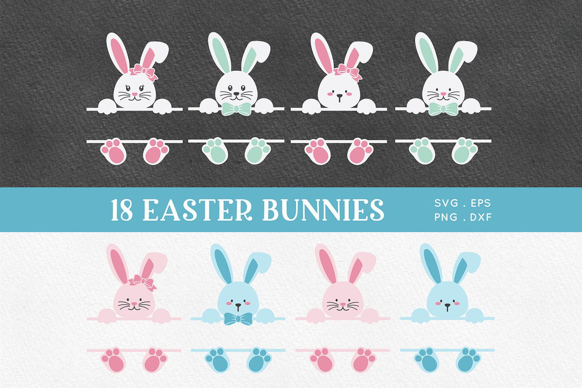 Easter Bunny Split Monogram, an Illustration by Peachycottoncandy (Photo 1 of 2)