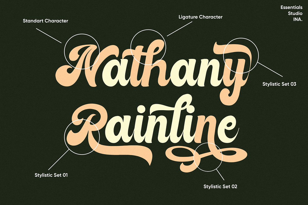 Rateline - Retro Script Font 2 Style, a Script Font by Essentials Studio (Photo 4 of 15)