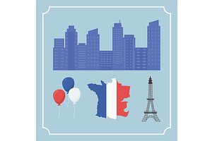 france stuff icons, an Illustration by studiogstock