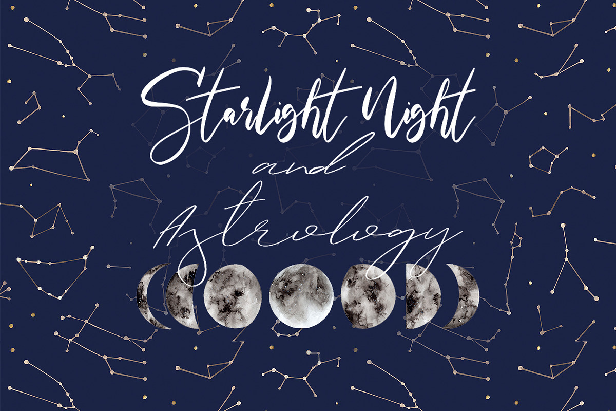 Starlight Night and Astrology Set, an Object Graphic by Slastick (Photo 1 of 7)