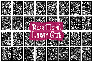 Elegant Rose Floral SVG Laser Cut, an Illustration by balal