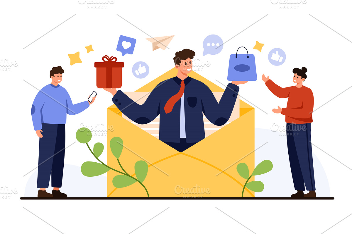 Brand Newsletter Mailing List, a Technology Illustration by Flashvector