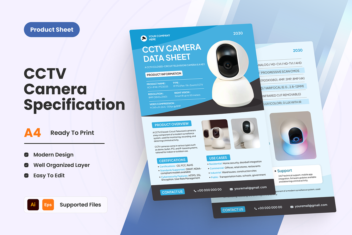 CCTV Product Sheet Design, a Flyer Template by SquidPixey (Photo 1 of 6)