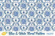 Blue & White Floral Pattern Bundle, a Pattern Graphic by LemonDesign (Thumbnail 4 of 13)