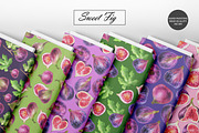 Watercolor Fig Seamless Patterns, a Food Illustration by OlDm_Shop (Thumbnail 3 of 10)