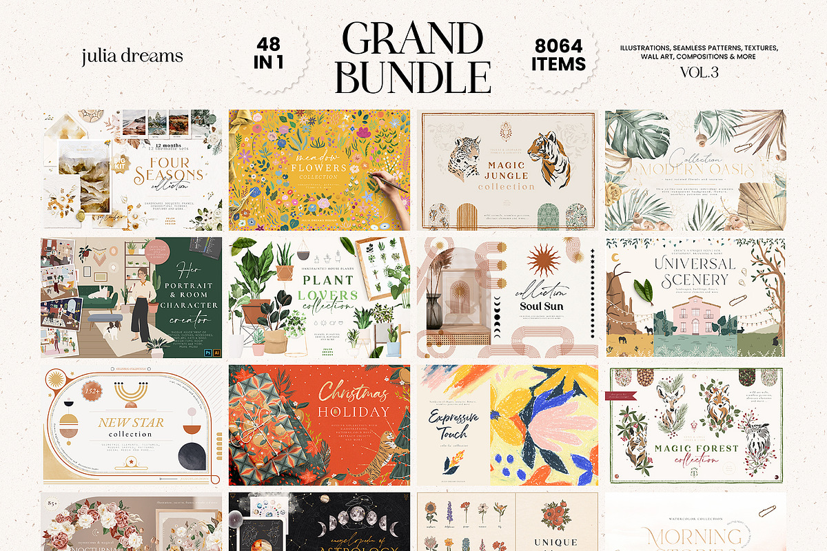 8064 in 1 - GRAPHICS GRAND BUNDLE, an Object Illustration by Julia Dreams (Photo 2 of 50)