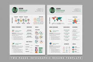 Info-graphic Resume/CV, a Resume Template by White Graphic