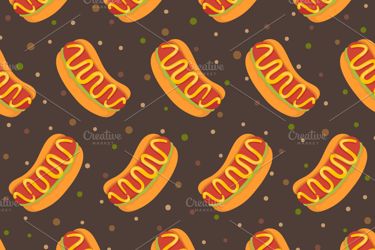 Set fastfood patterns preview 5