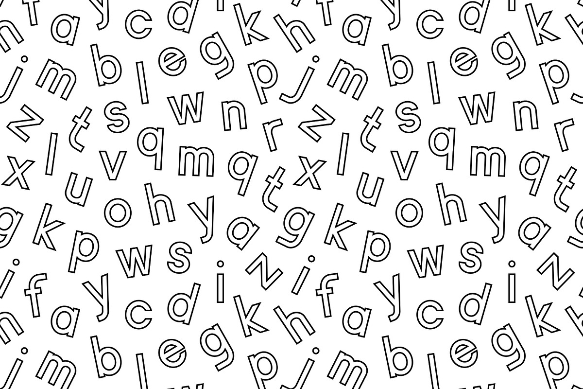 4 Seamless Patterns with Alphabet, a Pattern Graphic by Absent A (Photo 1 of 4)