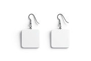 White Square Earring Pair 3D Model, an Object 3D Model by rebrandy (Thumbnail 2 of 9)