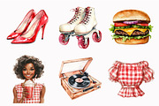 Watercolor Americana Girl Clipart, an Illustration by Design Market (Thumbnail 5 of 5)