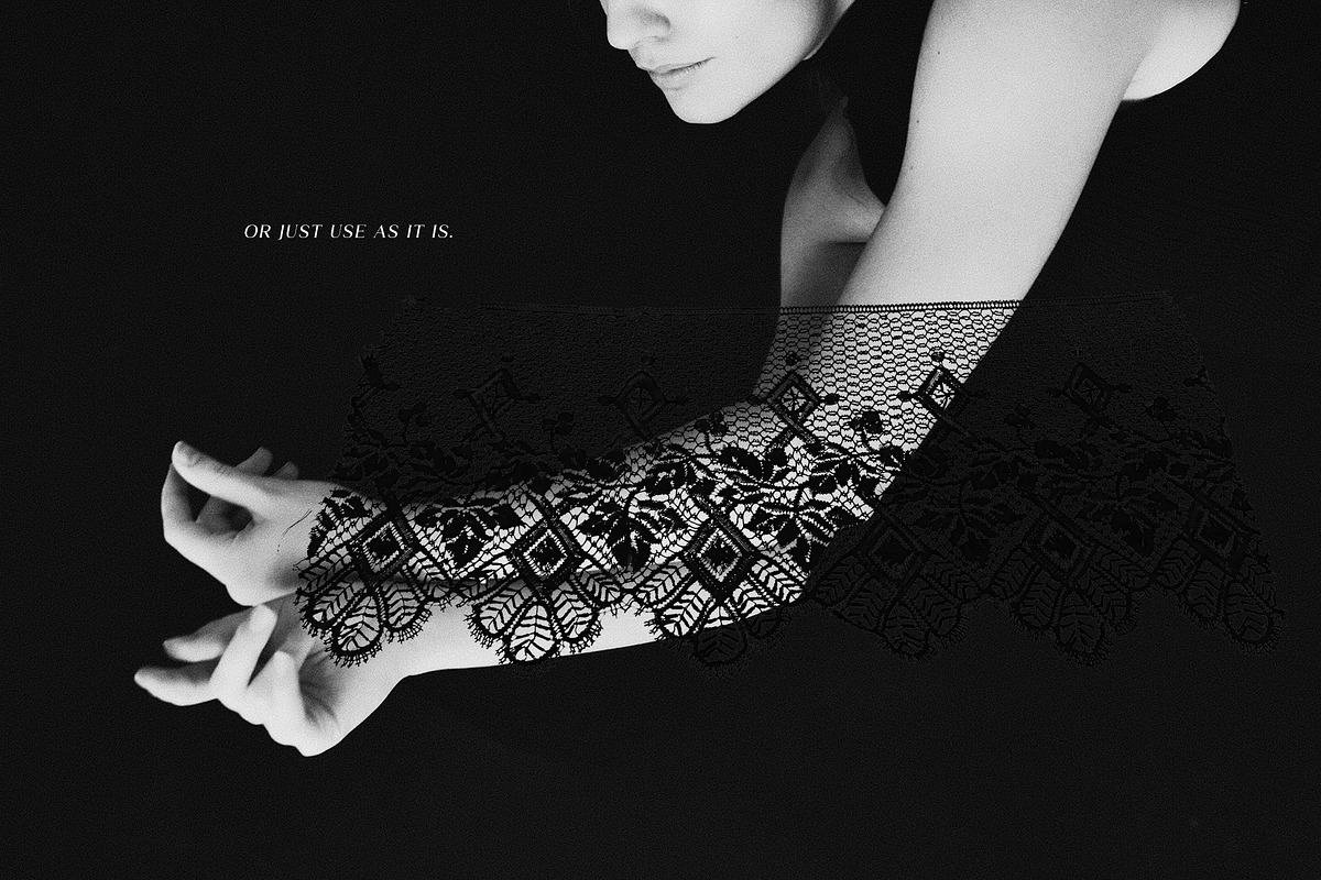 Black Lace Pieces Overlays, a Texture Graphic by Kaleriia (Photo 5 of 9)