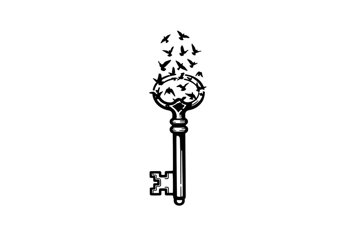 50 Flying Keys Silhouette Vector Bun, an Illustration by Designs_River (Photo 50 of 51)
