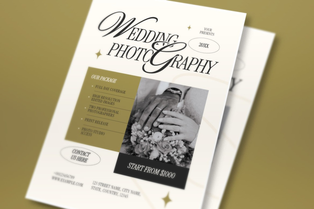 Photography Wedding Flyer, a Flyer Template by graphicook (Photo 2 of 3)