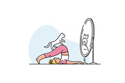 Yoga practice & cat illustration set, a Healthcare Illustration by tetiana.svirska (Thumbnail 10 of 17)